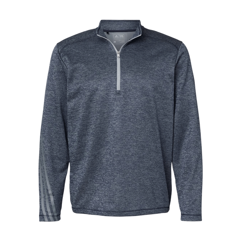 | Adidas Brushed Terry Heathered Quarter-Zip Pullover