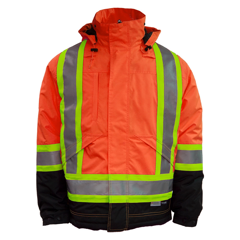| Safety Orange/Black Mid-Length Thinsulate Winter Jacket